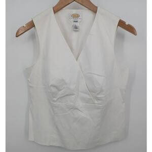 Excellent Cond. VTG White Talbots Stretch Cropped Wrap Sleeveless Top Size 8